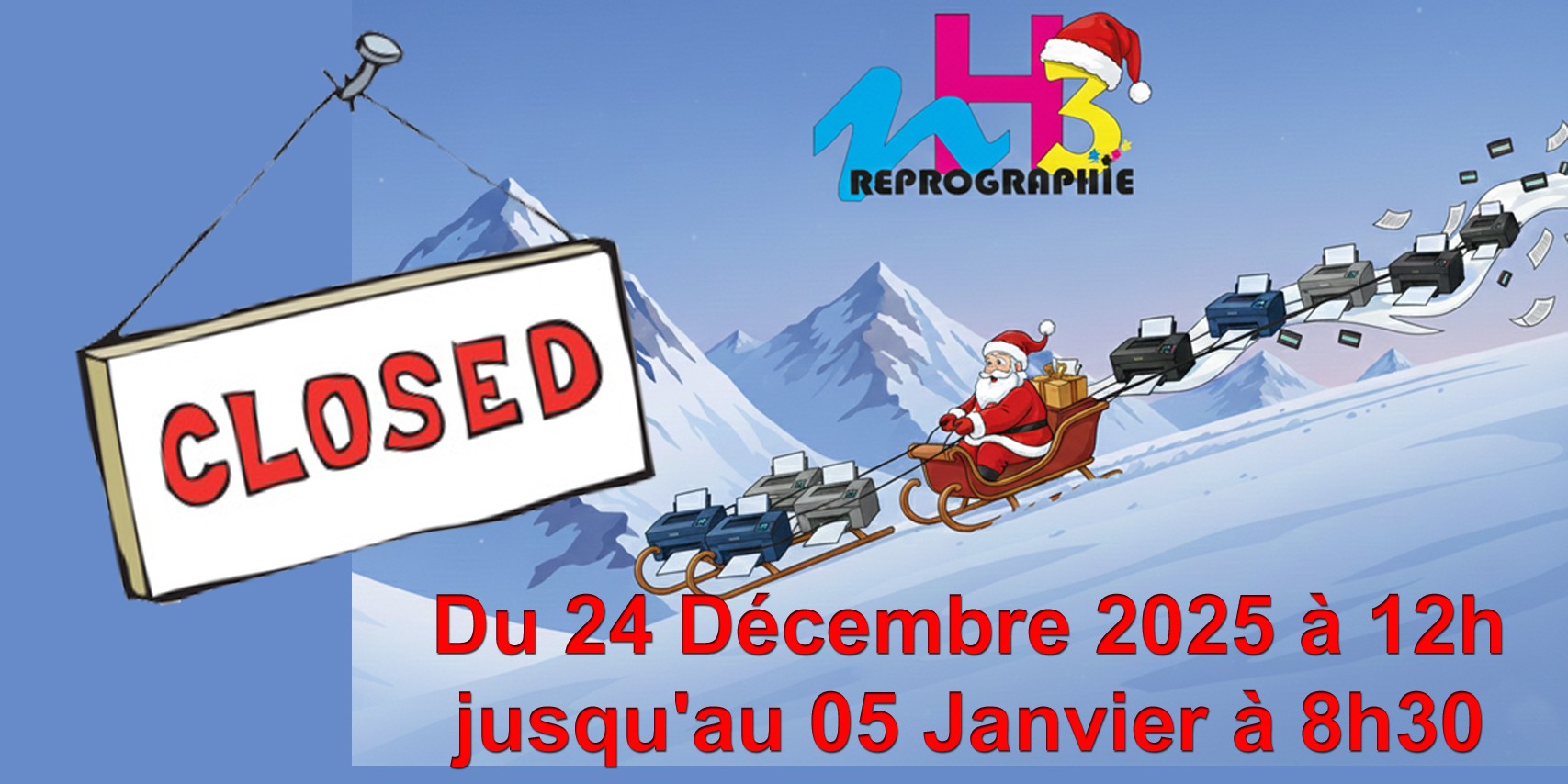 Fermeture fin d'ann&eacute;e 2025